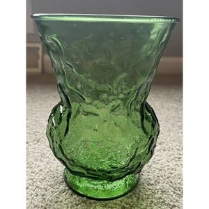 Vintage E O Brody Bright Green Indiana Art Glass Bouquet Vase 1970’s Made in USA